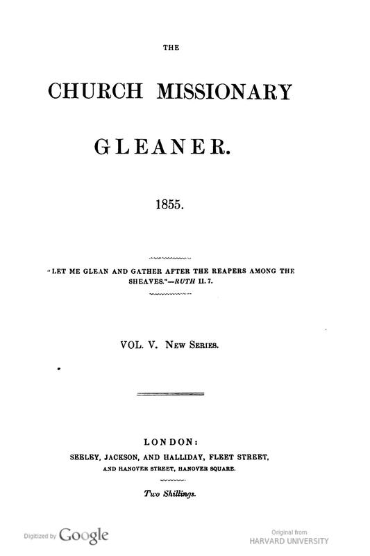 1855 The Church Missionary Gleaner New Series Vol 5