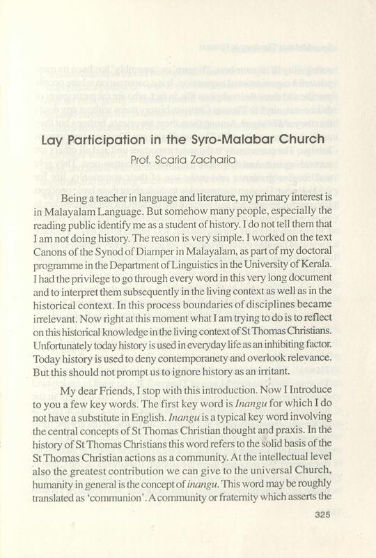 2007 - Lay Participation in the Syro-Malabar Church - Scaria Zacharia